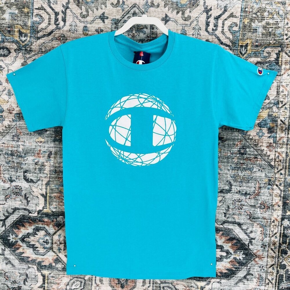 Champion Graphic Crewneck T Shirt Size S  Blue New With Tags